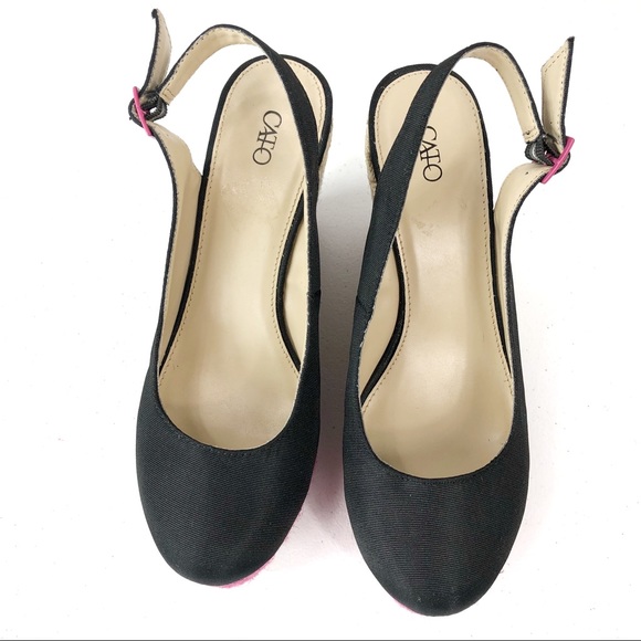 Cato Wedge shoes black size 7 (#(36) - Picture 2 of 8
